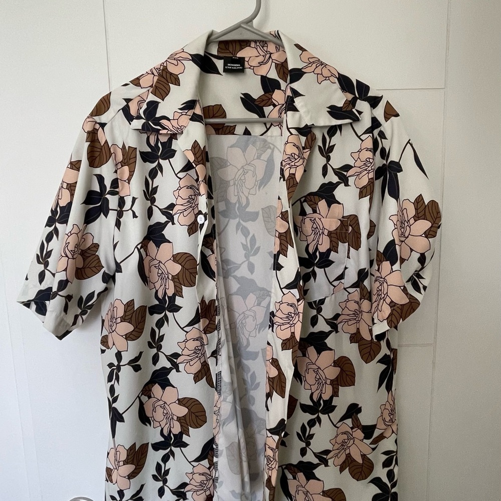Floral Short Sleeve Button-Up Shirt